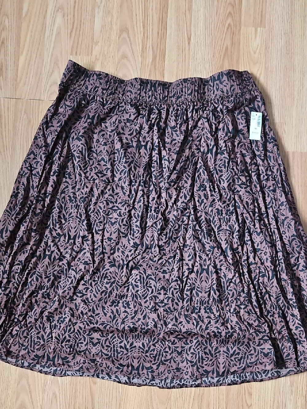 Reitmans Brown and Black Floral Midi Skirt